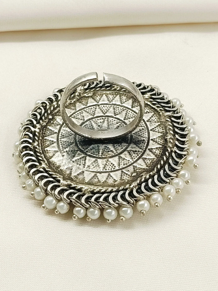 Birch Mint Green Oxidized Finger Ring