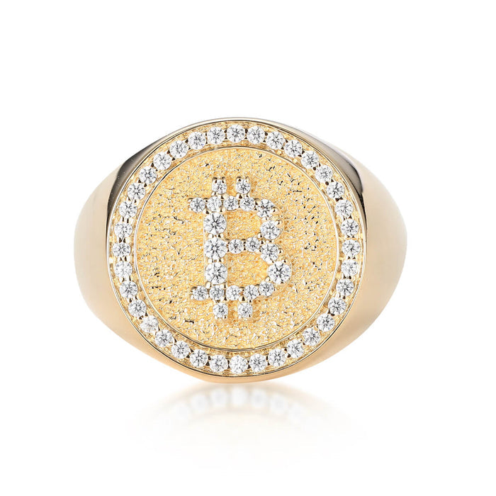 Bitcoin Ring With Diamonds