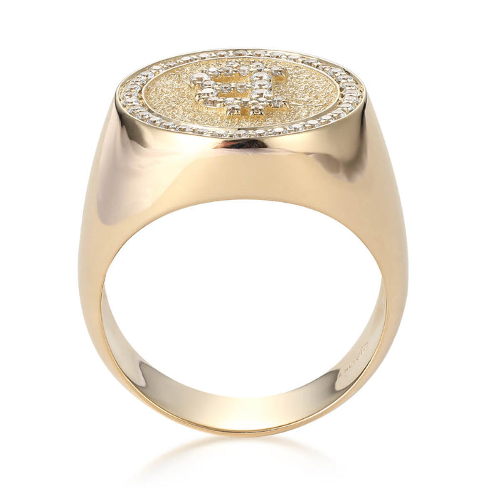 Bitcoin Ring With Diamonds