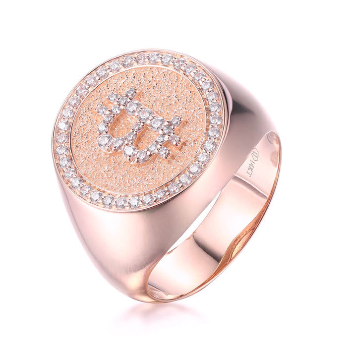 Bitcoin Ring With Diamonds