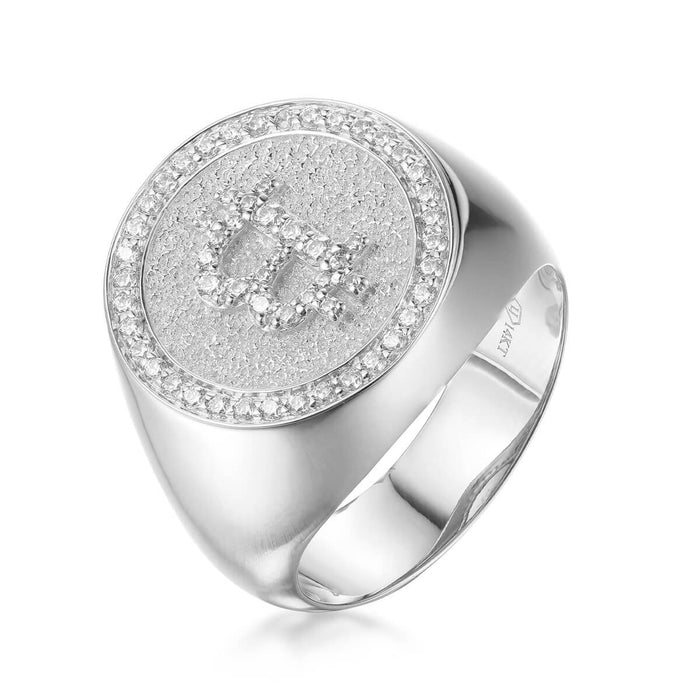 Bitcoin Ring With Diamonds