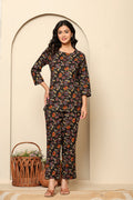 Black Printed Cotton Co- Ord Set