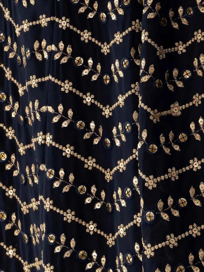 Blue Sequins Embroidery Work Lehenga