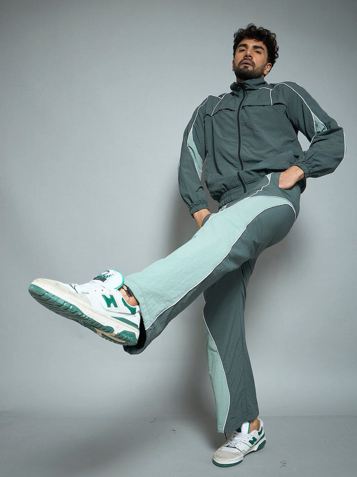 Bottle Green Parachute Cut & Sew Jacket