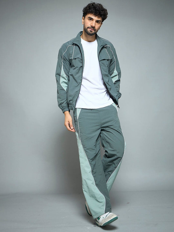 Bottle Green Parachute Cut & Sew Jacket