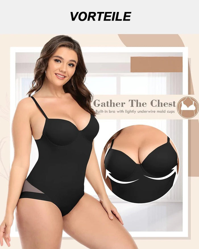 Breast Push Up Butt Lift Bodysuit Shapewear With Bra  - By Qivii