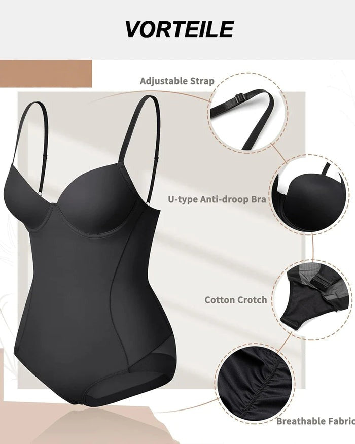 Breast Push Up Butt Lift Bodysuit Shapewear With Bra  - By Qivii