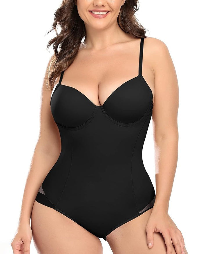 Breast Push Up Butt Lift Bodysuit Shapewear With Bra  - By Qivii