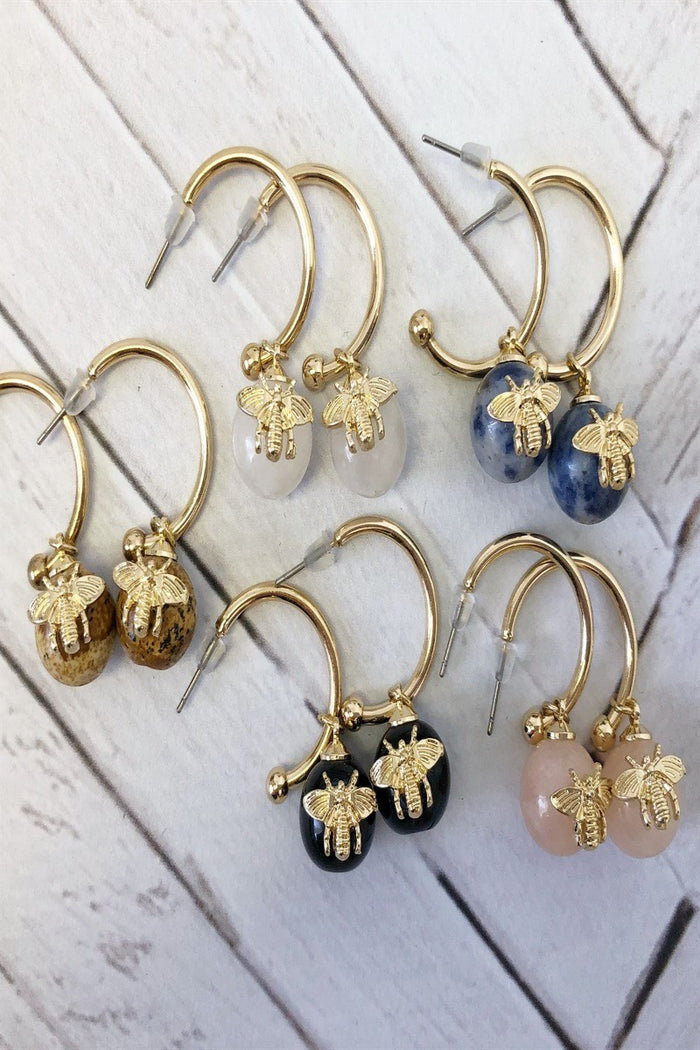 Bumblebee Marble Earrings - Final Sale