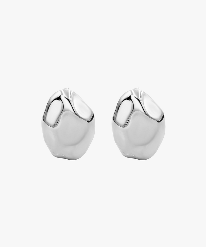 BUMPY HAMMER EARRINGS SILVER