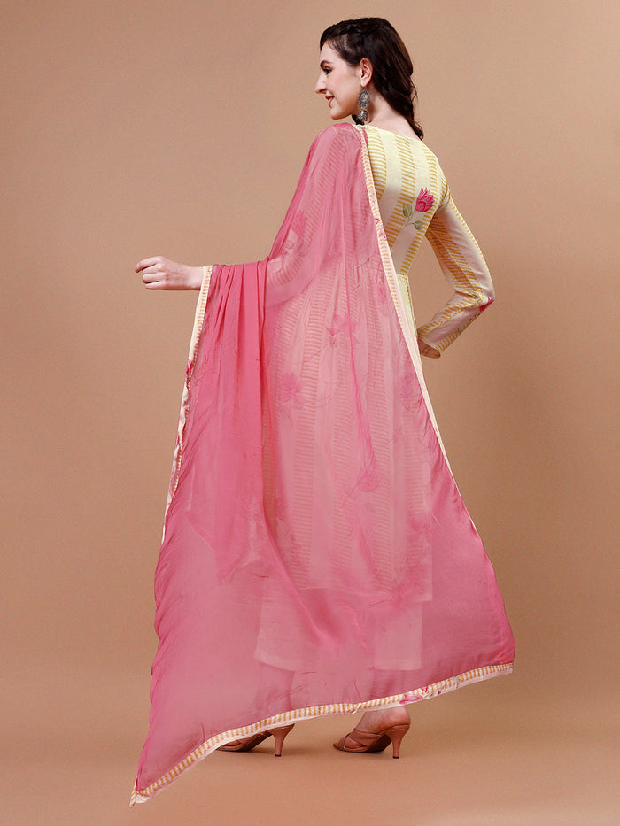 Butter Yellow Printed Kurta Suit Set
