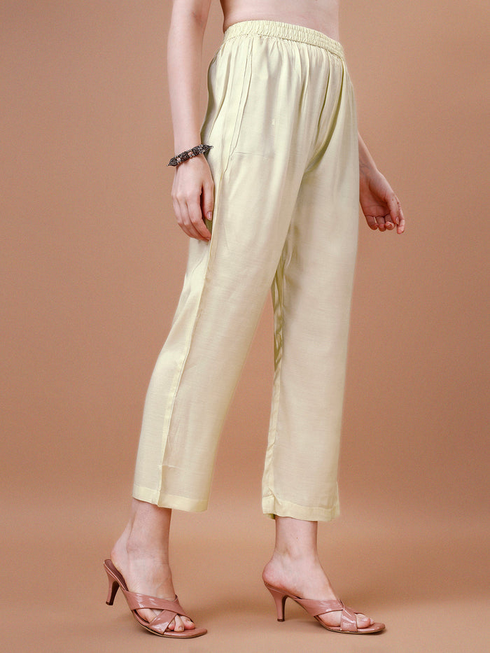 Butter Yellow Printed Kurta Suit Set