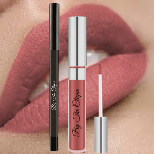 By The Clique "Beach Babe" Premium Matte Lip Kit | Cliquestick Lipstick and Pencil Set | Pink Nude