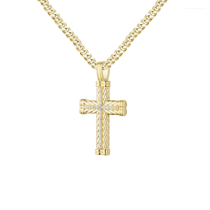 CZ simple Cross Pendant-pendant charm-lirysjewelry