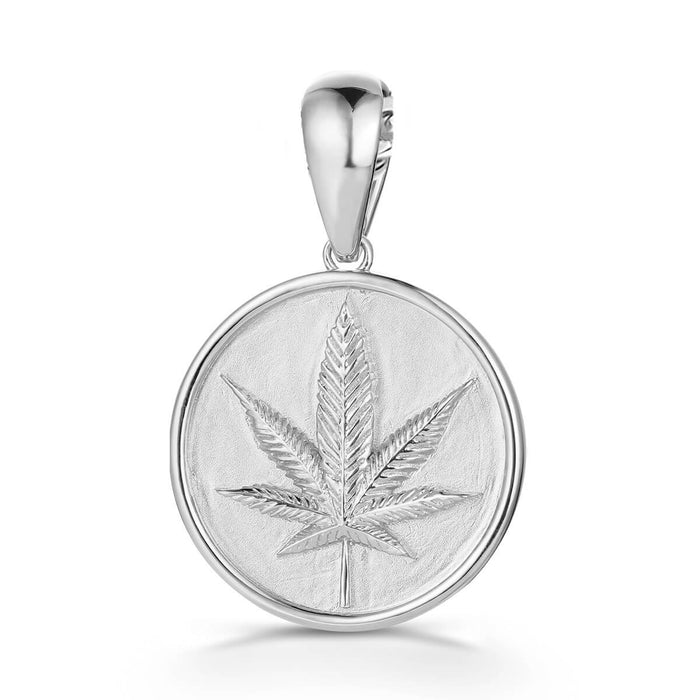 Cannabis Leaf Coin Pendant