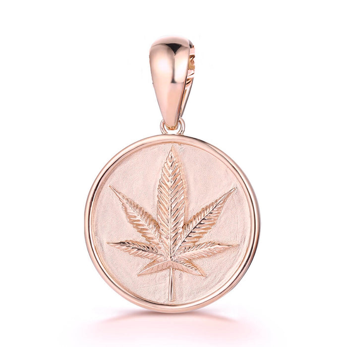 Cannabis Leaf Coin Pendant