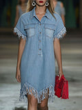 Mini Dress / Light Blue / S