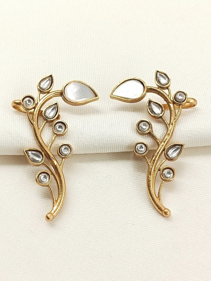 Chaitani White Boutique Earcuffs