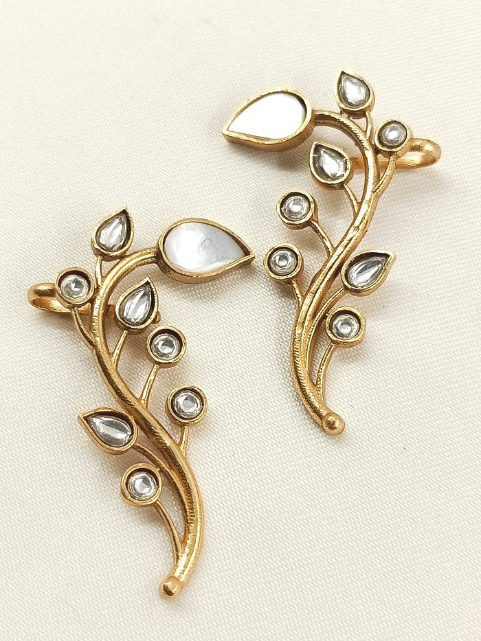 Chaitani White Boutique Earcuffs