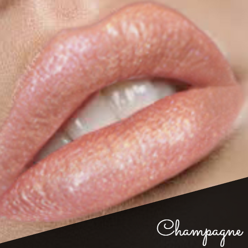 "Champagne" Premium Sheer Glitter Lip Gloss | Nude | By The Clique