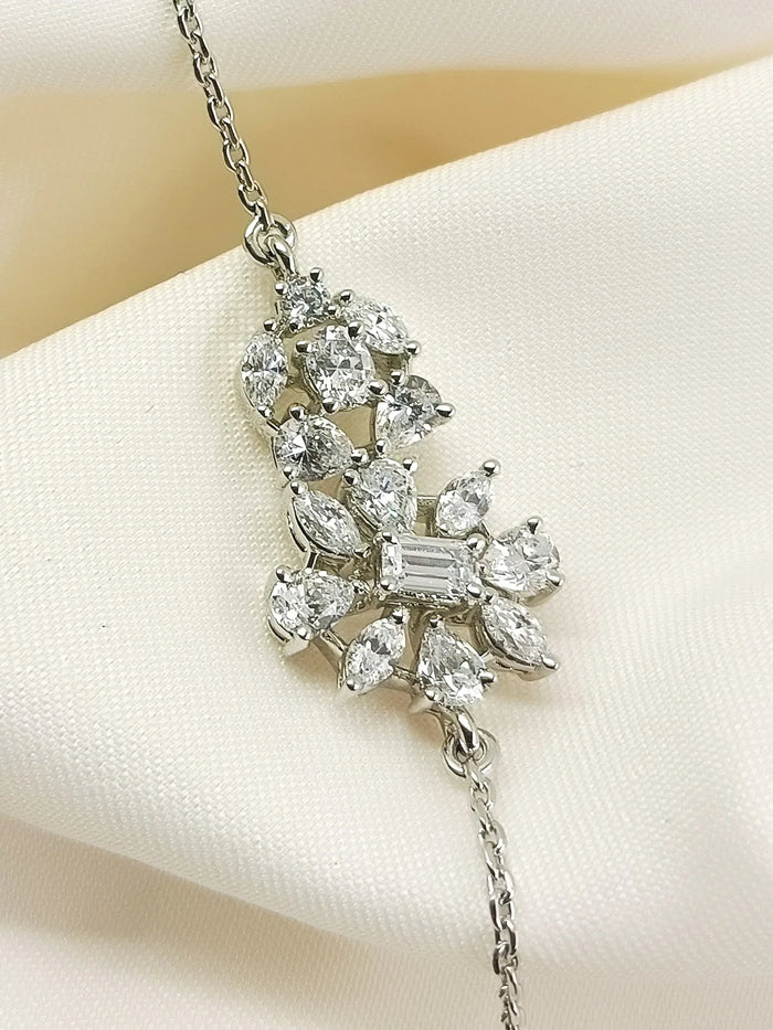 Chaya White 92.5 Silver American Diamond Bracelet