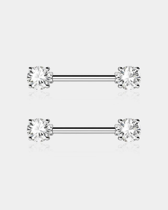 Classic CZ Nipple Barbell Pair