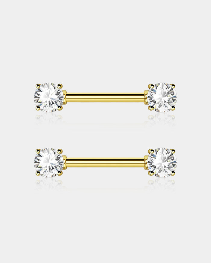 Classic CZ Nipple Barbell Pair