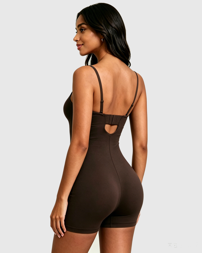 Convertible Strapless Halter Hourglass Sculpt Playsuit  - By Qivii