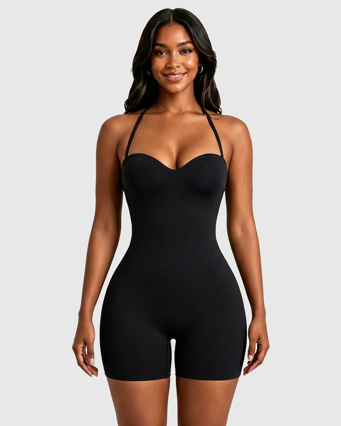 Convertible Strapless Halter Hourglass Sculpt Playsuit  - By Qivii