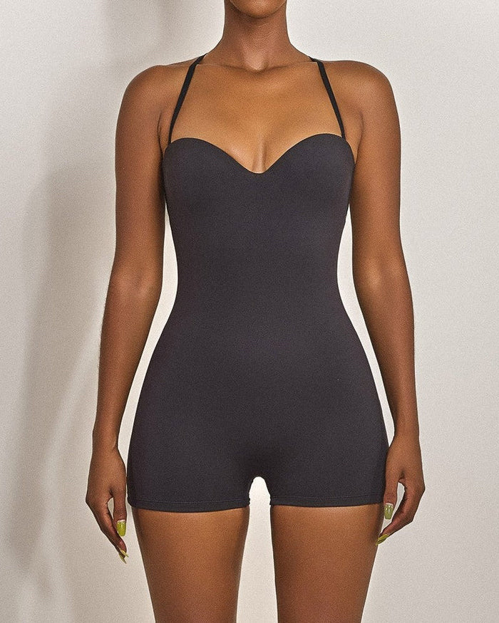 Convertible Strapless Halter Hourglass Sculpt Playsuit  - By Qivii