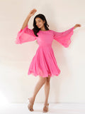 Dahlia Pink Chiffon Skater Dress