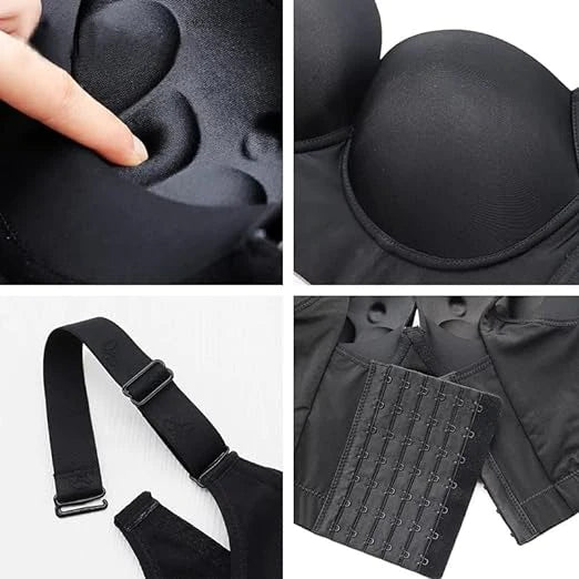 Deep Cup Push Up Bra With Full Back Coverage  - By Qivii