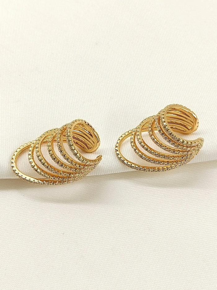 Deepanshi White American Diamond Earcuffs