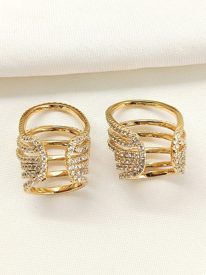Deepanshi White American Diamond Earcuffs