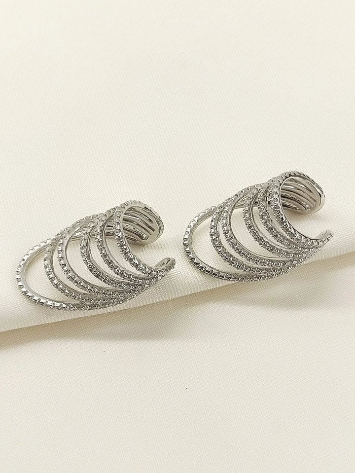 Dhavanjee White American Diamond Earcuffs