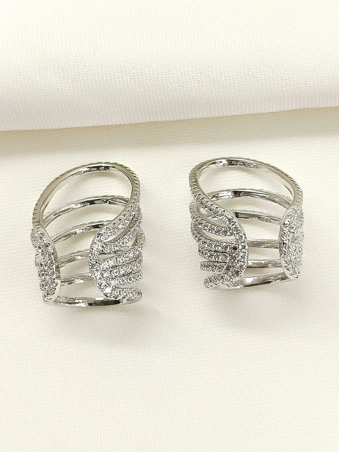 Dhavanjee White American Diamond Earcuffs