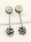 Dhrishita White Pearl Oxidized Earring