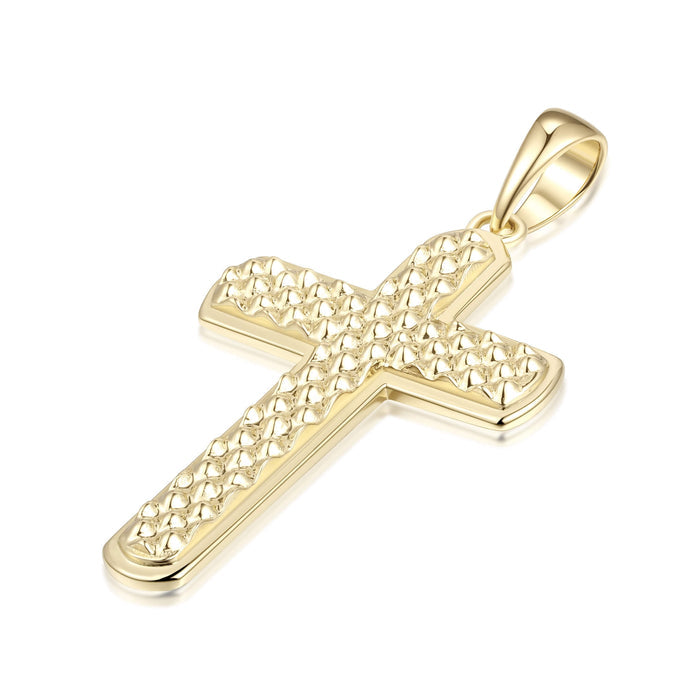 Diamond Cut Texture Cross Pendant