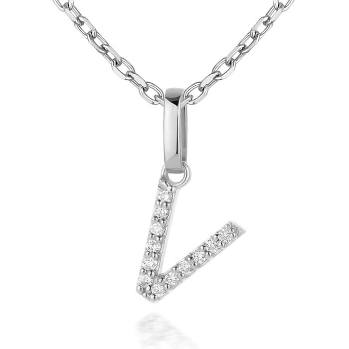 14kt White Gold / V
