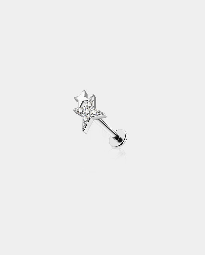 double star helix stud