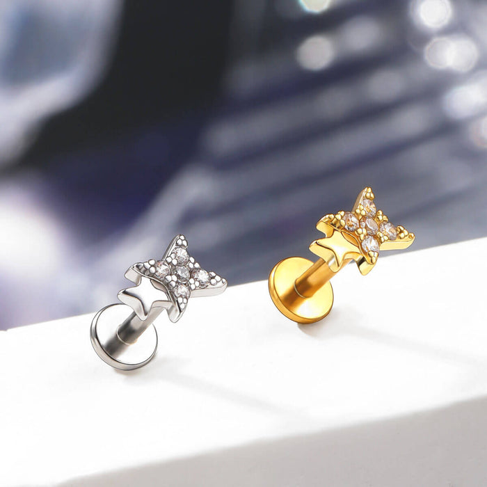 Double Star Internally Threaded Helix Stud