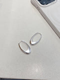 E1349 Elongated Oval Hoop Earrings