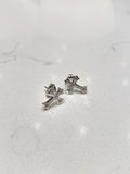 E1372 White Cubic Zirconia Cross Earrings