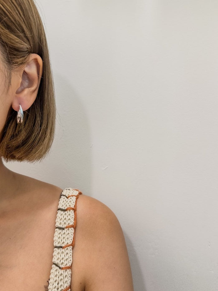 E1442 Irregular Double Coil Hoop Earrings