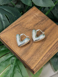 E1456 Big Heart Hoop Earrings