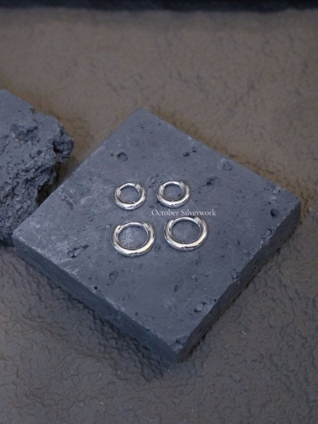 E1487/E1488 8mm/10mm Smooth Hoop Earrings