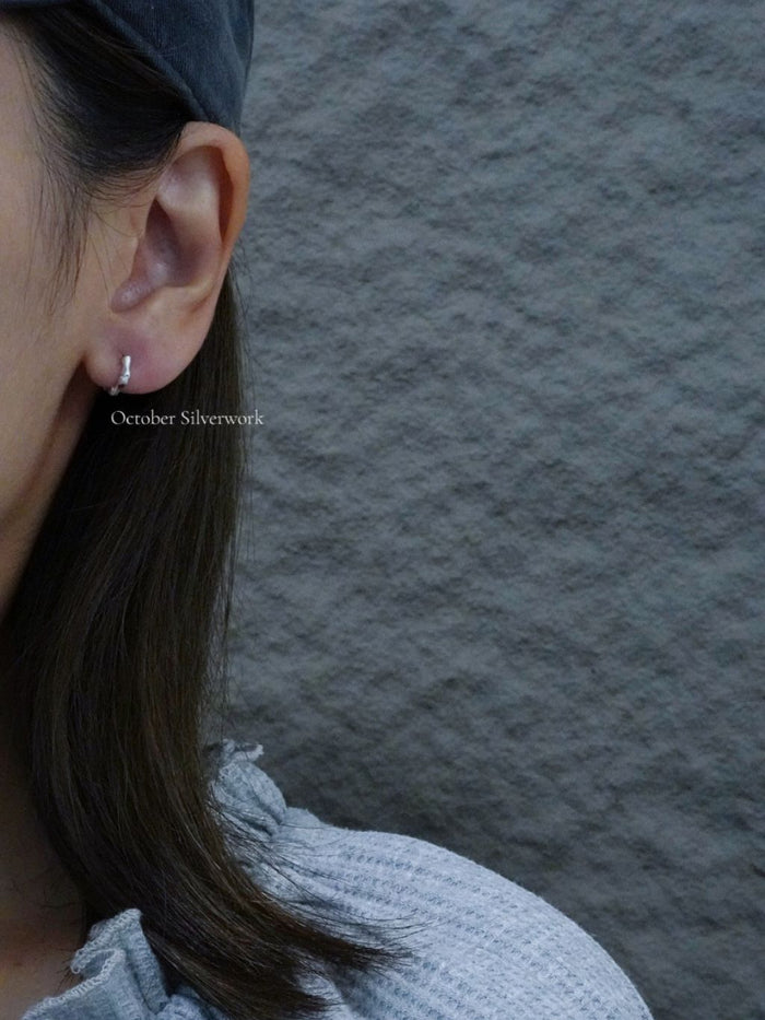 E1489 10mm Bamboo Hoop Earrings