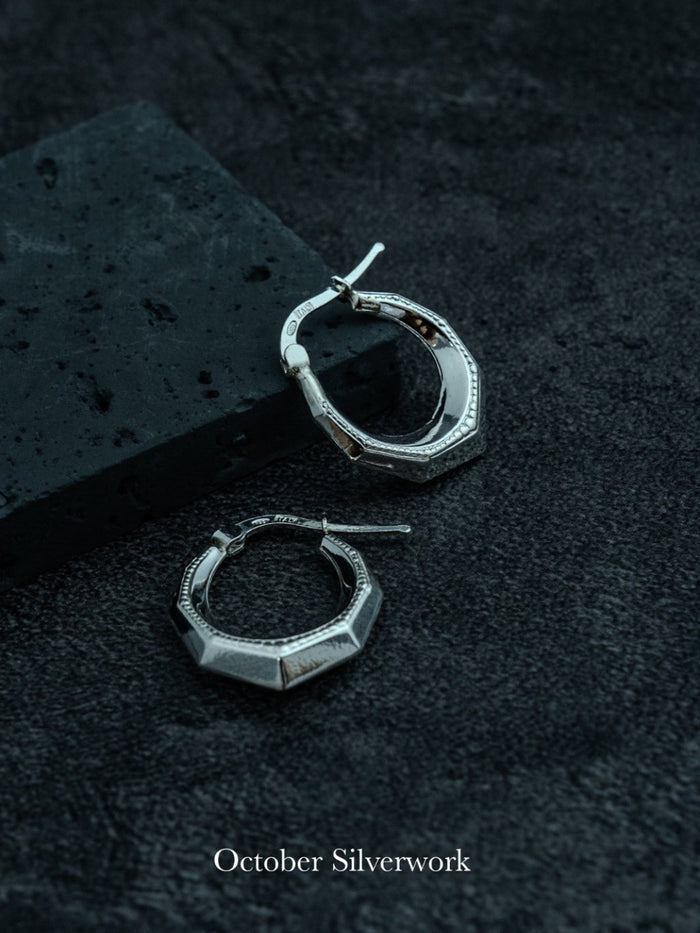 E1504 Octagonal Edge Earrings