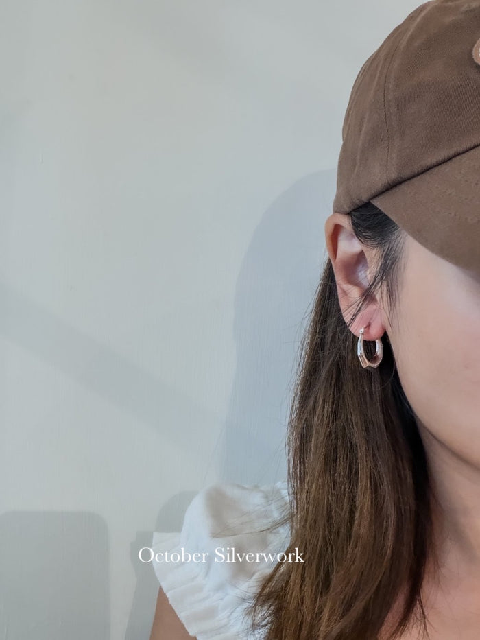 E1504 Octagonal Edge Earrings