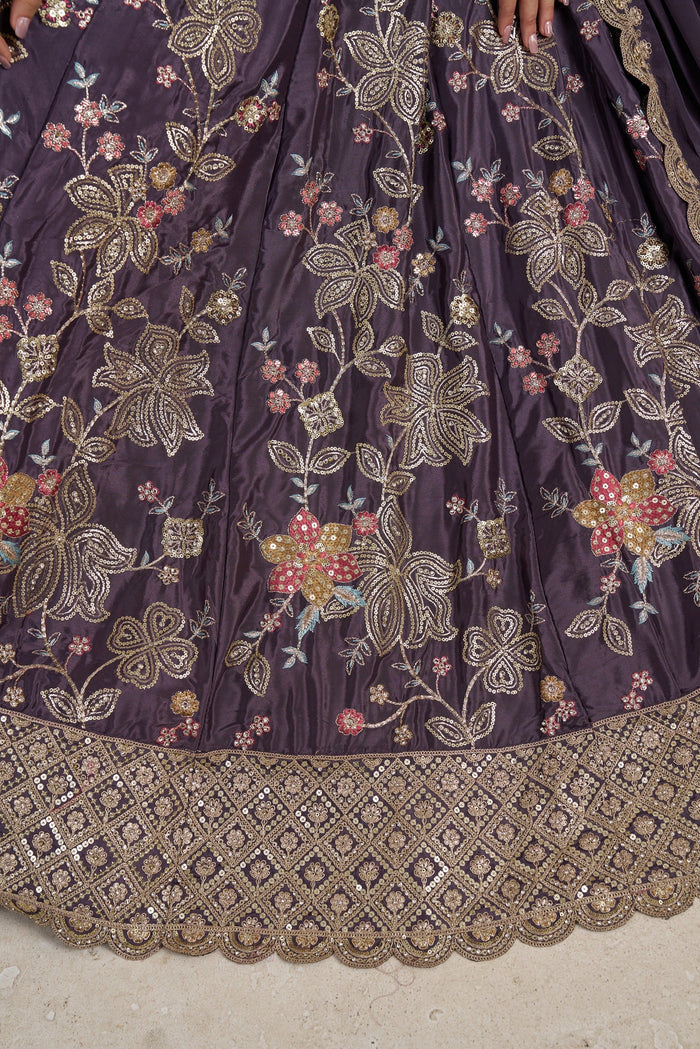 Elegant Floral Embroidered Lehenga Choli Set with Dupatta